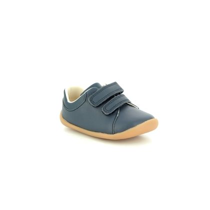 Boys Clarks Cloud Sea Navy Leather First Walking Shoes 