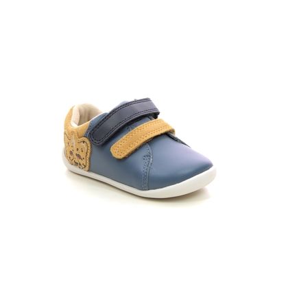 Clarks Boys First and Toddler Shoes - BLUE LEATHER - 730166F ROAMER RACE T