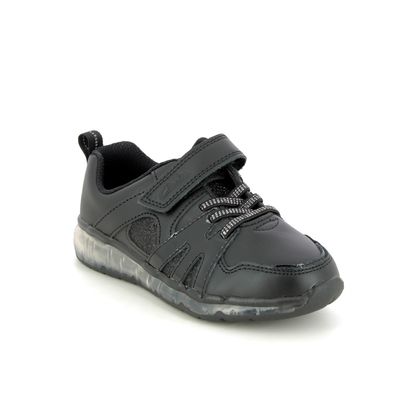 Clarks Girls Shoes - Black leather - 686657G SPARK GLOW K