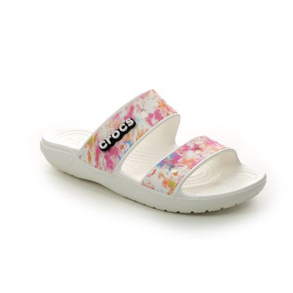 Crocs Slide Sandals - White multi - 207283/928 TIE DYE SANDAL