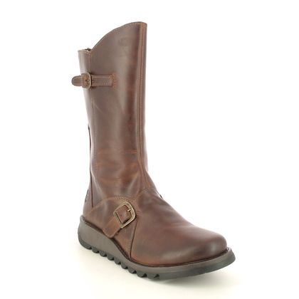 Fly London Mid Calf Boots - Camel - P142913 MES 2