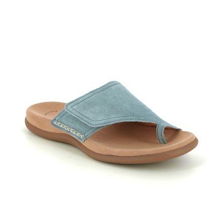 Gabor Toe Post Sandals - BLUE LEATHER - 83.708.16 ENJOYMENT
