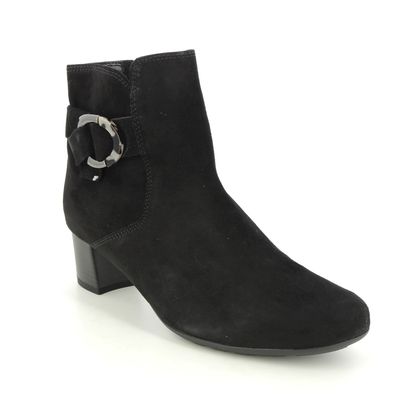 Gabor Heeled Boots - Black Suede - 92.824.47 HEMP