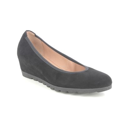 Gabor Wedge Shoes  - Black Suede - 05.320.17 REQUEST