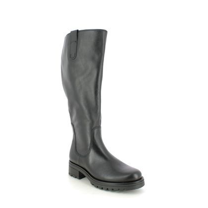 Gabor Knee High Boots - Black leather - 92.788.57 SADBERGE EXTRA WIDE CALF