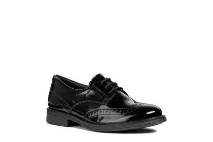 Geox Girls Shoes - Black patent - J8449D/C9999 AGATA D LACE