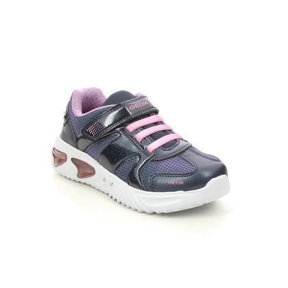 Geox Girls Trainers - Navy pink combi - J16E9A/C4268 ASSISTER G BUNGEE