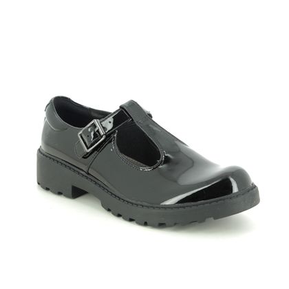 Geox Girls Shoes - Black patent - J8420E/C9999 CASEY T BAR