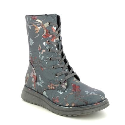 Heavenly Feet Lace Up Boots - Grey floral - 3510/05 MARTINA WALKER