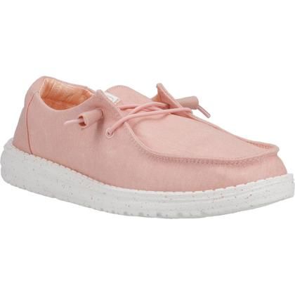 Hey Dude Comfort Slip On Shoes - Pink - 40902/680 Wendy Canvas