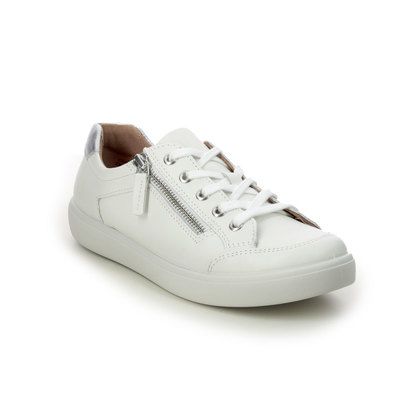 Hotter Trainers - WHITE LEATHER - 16111/61 CHASE  2 WIDE