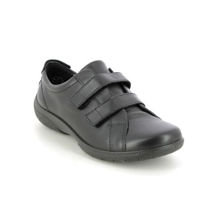 Hotter Comfort Slip On Shoes - Black leather - 13018/30 LEAP 2 EXTRA WIDE FIT