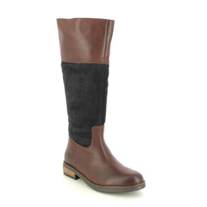 Hush Puppies Knee High Boots - Brown Navy - 1234621 KITTY BOOT