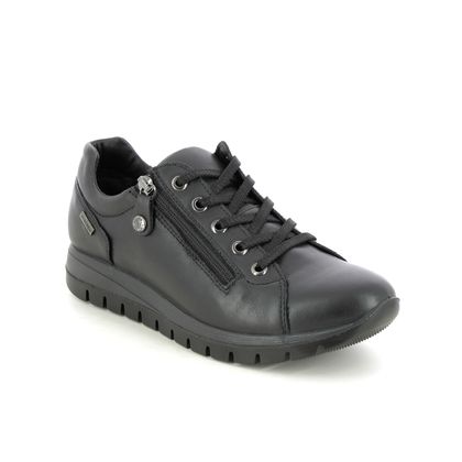 IMAC Comfort Lacing Shoes - Black leather - 7558/1400011 ELLENA TEX ZIP