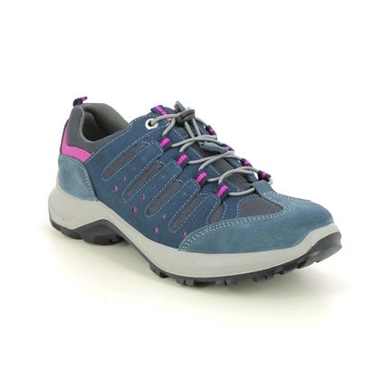 IMAC Walking Shoes - Blue Suede - 6740/7026006 GEO MESH BUNGEE