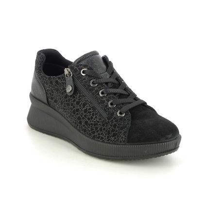 IMAC Comfort Lacing Shoes - Black Glitz - 6500/72420011 PAULINA ZIP