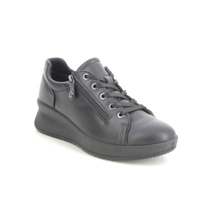 IMAC Comfort Lacing Shoes - Black leather - 6500/1400011 PAULINA ZIP