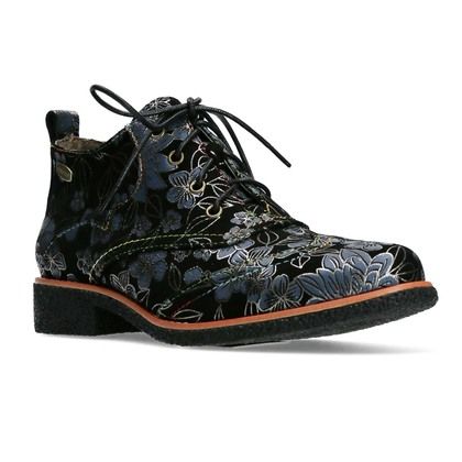 Laura Vita Lace Up Boots - Navy leather - 4195/75 COCRALIEO 17