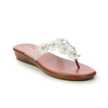 Lotus Toe Post Sandals - White - ULP235/60 BRITTANY