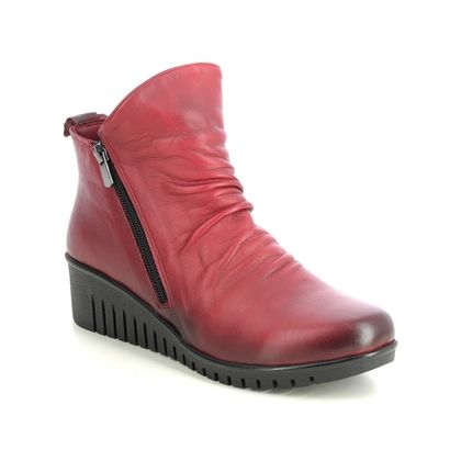 Lotus Wedge Boots - Red leather - ULB299/80 CORDELIA CERASO