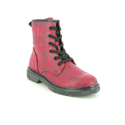 Marco Tozzi Lace Up Boots - Red multi - 25283/25/530 BADIE