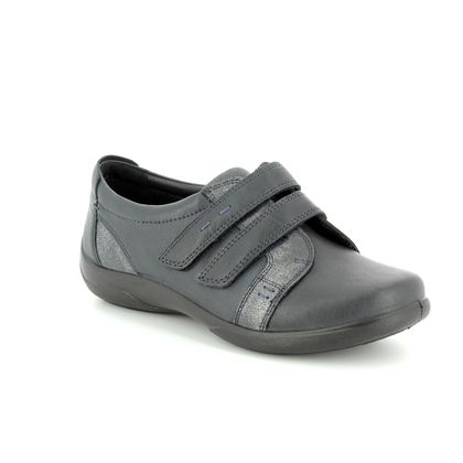 Padders Comfort Slip On Shoes - Navy Leather - 0877/24 PIANO  2E-3E