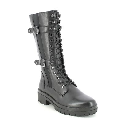 Regarde le Ciel Biker Boots - Black leather - 0008/4663 OLGA   08 MID CALF
