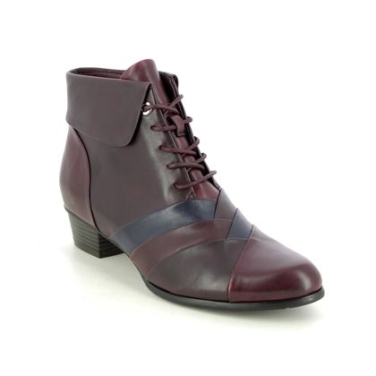 Regarde le Ciel Lace Up Boots - Wine leather - 0374/6418 STEFANY 374