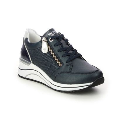 Remonte Trainers - Navy Leather - D0T03-14 RANZIP WEDGE