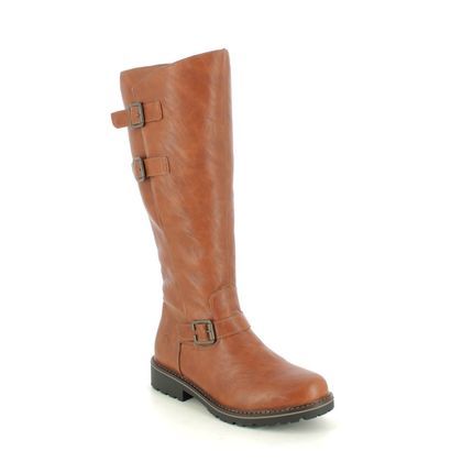 Remonte Knee High Boots - Tan - R6590-22 INDAH SHEARLING