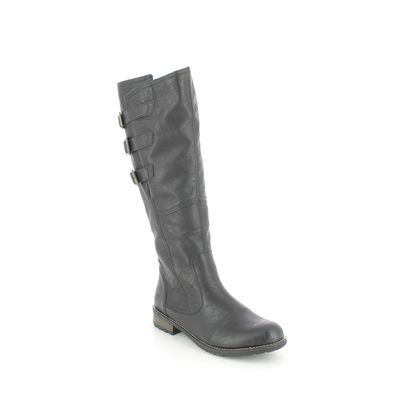 Remonte Knee High Boots - Black - R3370-01 SHEBUC WIDE-LEG