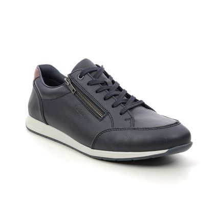 Rieker Casual Shoes - Navy Leather - 11903-14 SLOWZIP