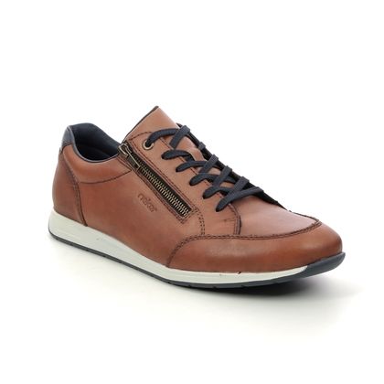 Rieker Casual Shoes - Tan Leather - 11903-24 SLOWZIP