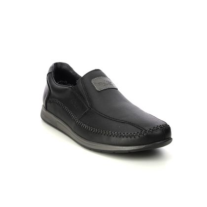 Rieker Slip-on Shoes - Black leather - 11962-00 SLOWSLIP