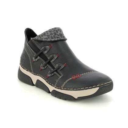 Rieker 73357-00 Black Womens Ankle Boots