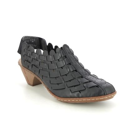 Rieker Court Shoes - Black - 46778-01 SINA