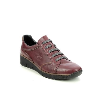 Rieker Comfort Slip On Shoes - Wine - 53756-35 BOCCIVINO