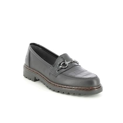 Rieker Loafers and Moccasins - Black leather - 54862-01 PORTCRISSY