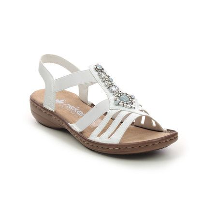 Rieker Comfortable Sandals - White - 60839-80 REGINAMO