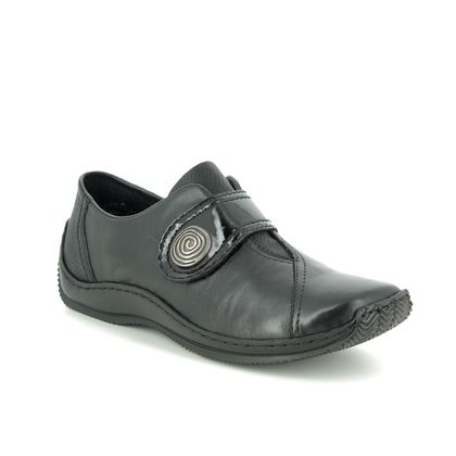 Black Leather Comfort Slip On Shoes