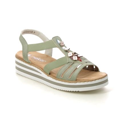 Rieker Wedge Sandals - Mint green - V0245-52 SITANAMO