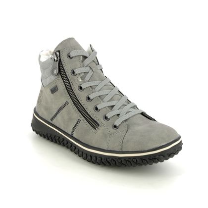 Rieker Hi Top Boots - Grey - Z4262-40 GRIPZIP TEX