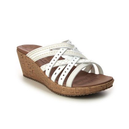 Skechers Wedge Sandals - White - 119578 BEVERLEE SLIDE
