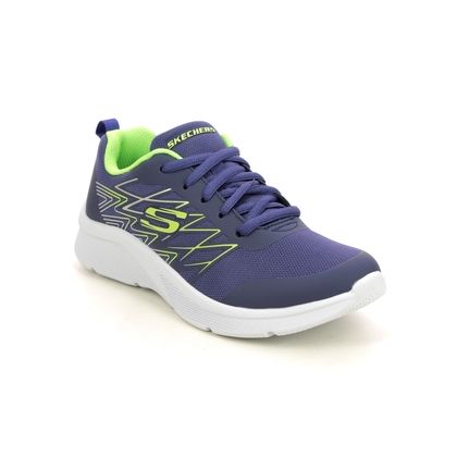 Skechers Boys Trainers - Navy Lime - 403769L MICROSPEC LACE