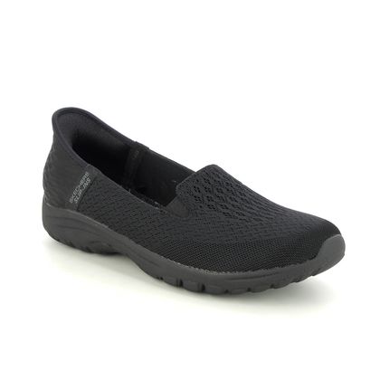 Skechers Comfort Slip On Shoes - Black - 158698 SLIP INS REGGAE