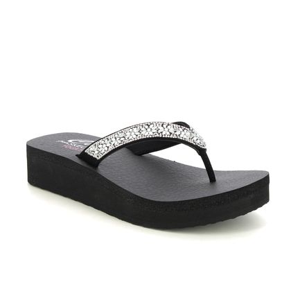 Skechers Toe Post Sandals - Black - 119638 VINYASA DAISIES