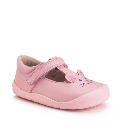 Start Rite First and Baby Shoes - Pink Leather - 0827-6 F FELLOW T BAR BUNGEE