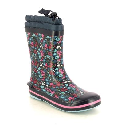 Start Rite Wellingtons - Navy - 9934-8 PUDDLE FLORAL