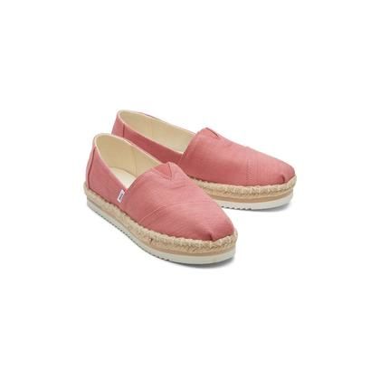 Toms Comfort Slip On Shoes - Red - 10019802 Alpargata Platform Rope