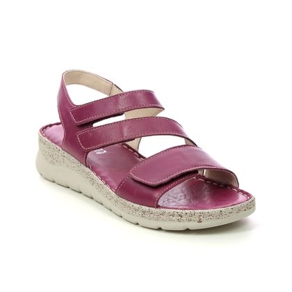 Begg Exclusive Wedge Sandals - Purple Leather - 937147200/95 TRAMBA WIDE